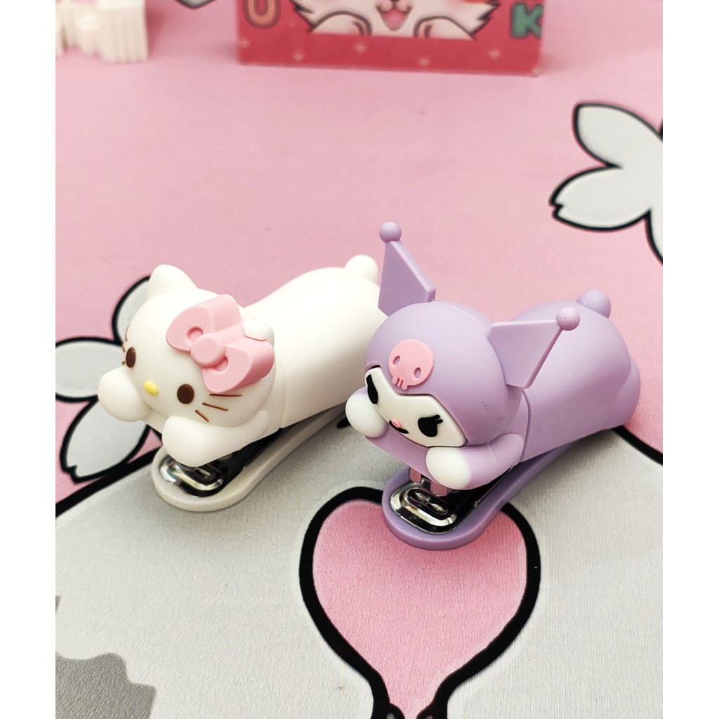 Grampeador fofo da Hello Kitty e Kuromi, papelaria fofa em Oferta na Shopee