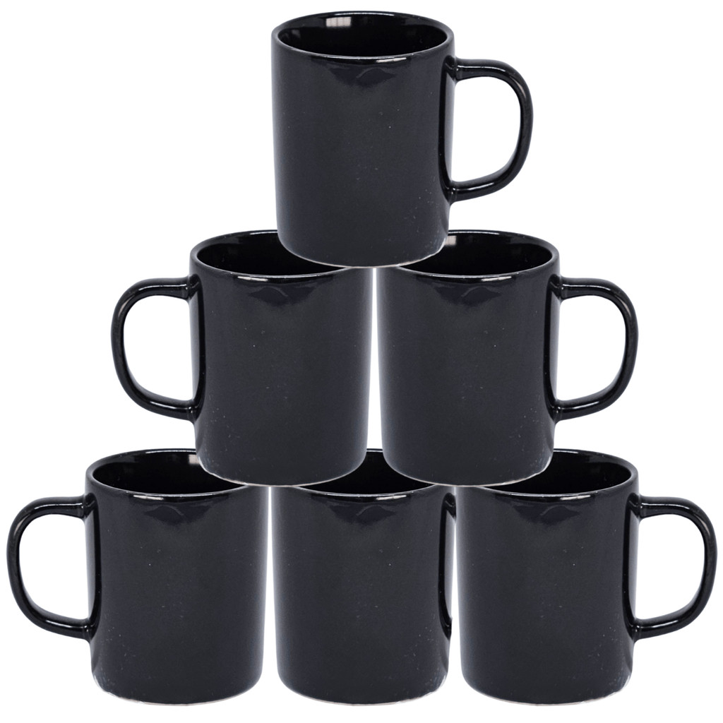 Kit 6 Unidades Canecas Retas Porcelana Conjunto Xicara Jogo Chá e Café Chocolate 200ML em Oferta na Shopee