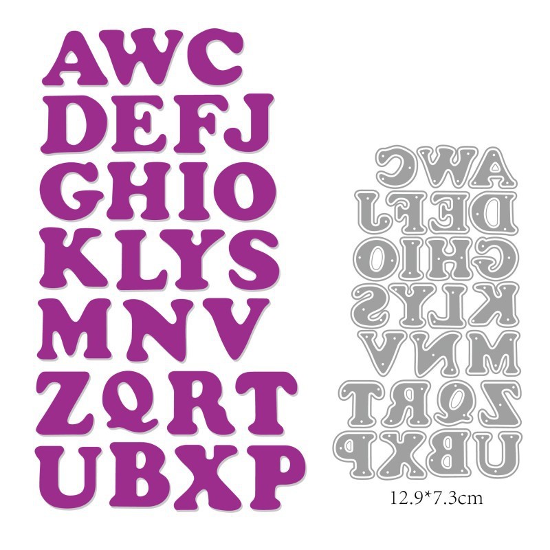Molde de aço carbono de Metal com letras, faça você mesmo, arte em papel, gravação em relevo, modelo de corte