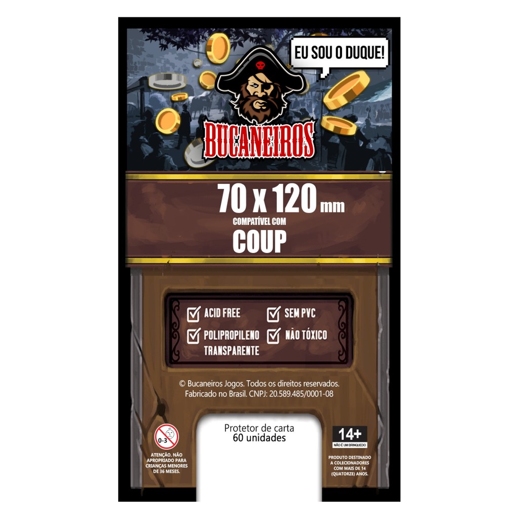 Sleeves Customizados Para Coup Bucaneiros 70 x 120mm