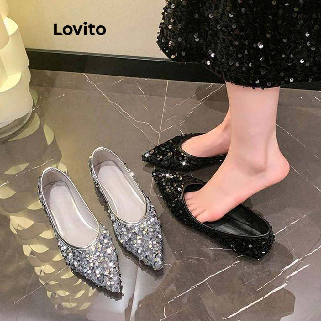 Lovito Elegante Simples Francês Confortável Fundo Plano Ballet Flat Flat para Mulheres LFA58276 - Women Shoes