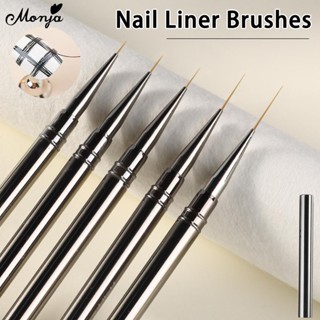 Monja 5 Pçs/Set Pincéis De Forro De Nail Art Pincel De Desenho Pintura Flores Listras Francesas Linhas De Grade Striping em Oferta na Shopee