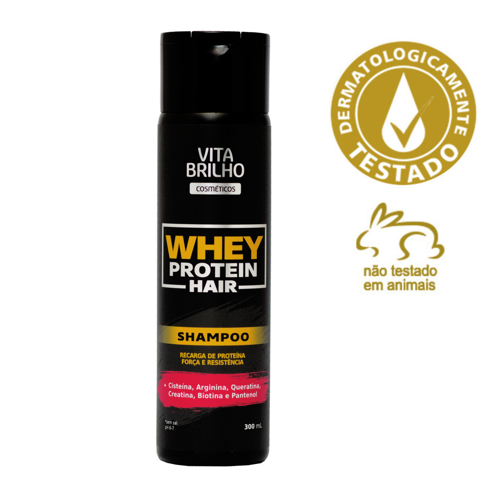 Shampoo Fortificação Nutrição Whey Protein Nutrição Intensa Reparação Capilar Vita Brilho 300ml