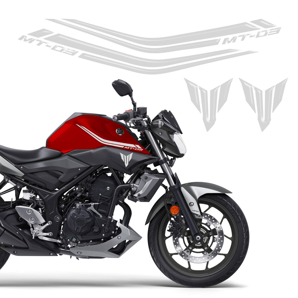 Adesivo Yamaha Mt-03 2016/2018 Faixas Tanque Prata Resinado