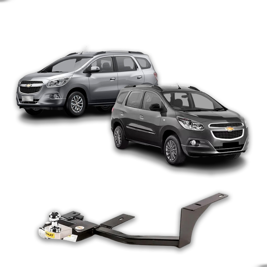 Engate Reboque Fixo Mult Chevrolet Spin LT LTZ Active 2013-2018 com Bola 50mm Tomada Capa Plaqueta Sem Furação Longarina