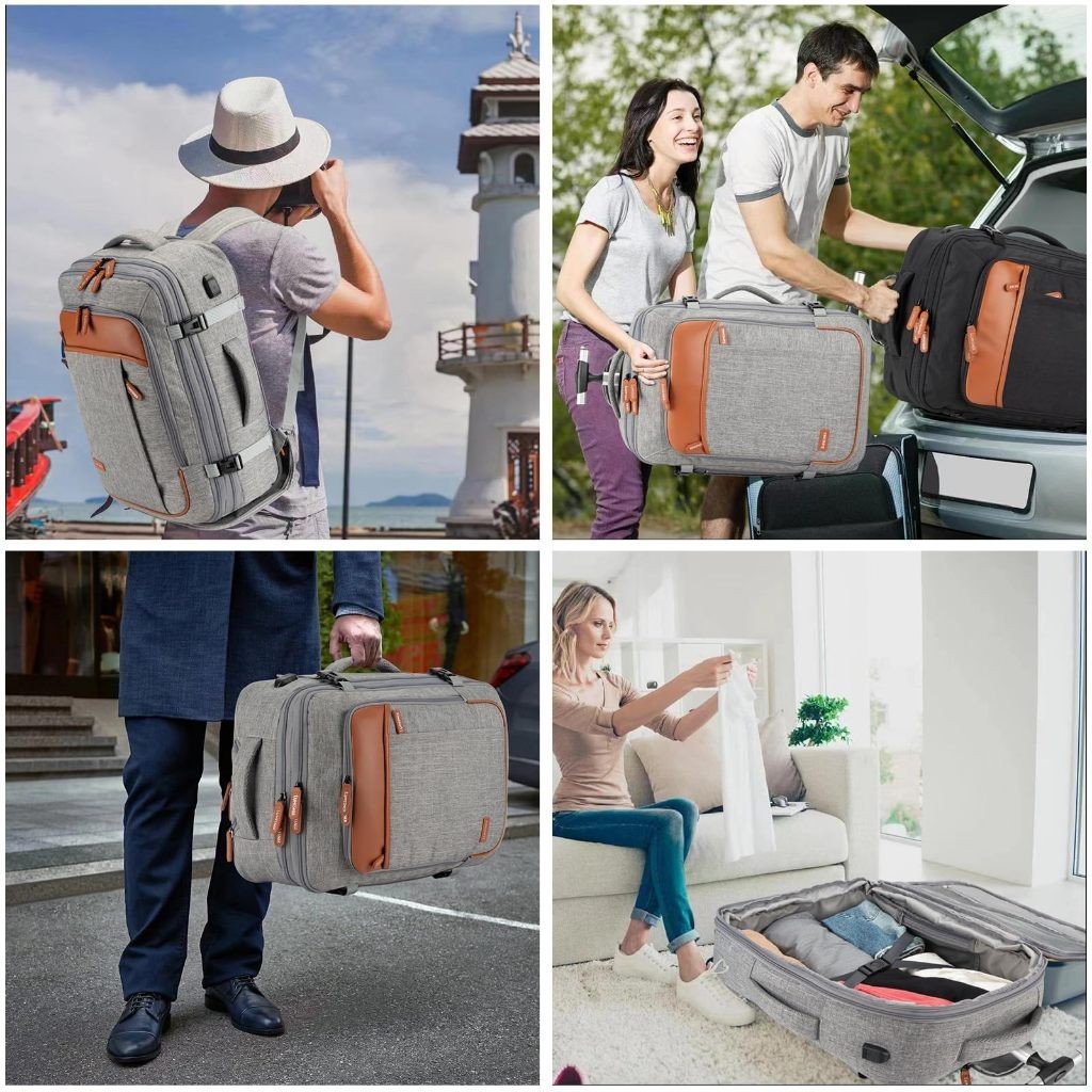 Mochila De Viagem 4 Em 1 Grande Mochila  E Feminina À Prova D'água Reforçada Expansível — foto 3