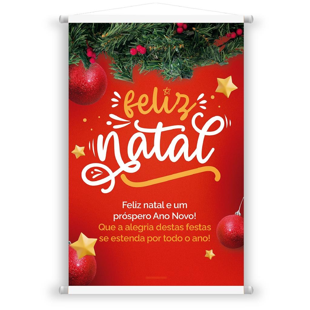 Banner de Feliz Natal para Fachadas Loja Comercio Empresa 40x60cm