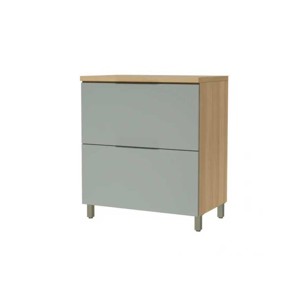 Balcão de Cozinha Marquesa 1 Porta Basculante e 1 Gaveta c/ Tampo 80cm Nature/Verde - Nesher - Home & Living