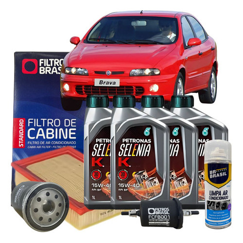 Kit Troca De Oleo Fiat Brava 1.6 16v Selenia K 15w40 em Oferta na Shopee