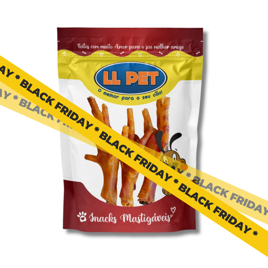Mordedor Petisco Pe de Galinha Desidratado Mastigavel LL Pet para Cães