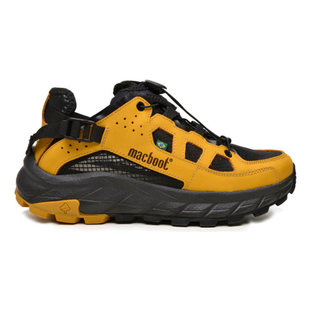 Tênis Macboot Mergulhão Trekking Caminhada Aventura Camping Tenis De Couro Calce Facil Palmilha Gel