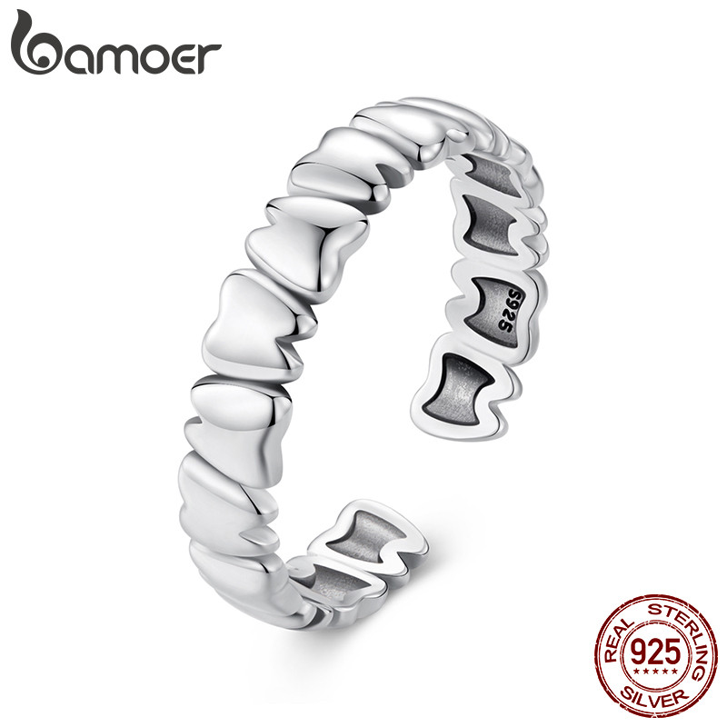 Bamoer 925 Sterling Sliver Anel Aberto Dentes Requintado Moda Joias Presentes Para Mulheres em Oferta na Shopee