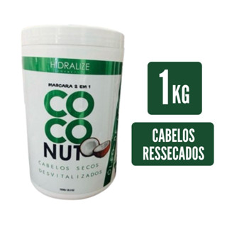 Máscara De Hidratação Nutrição Capilar 2 Em 1 Creme Oleo de Coco Hidralize Coconut Pote de 1Kg em Oferta na Shopee