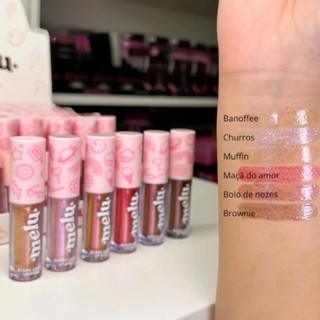 Kit C/6 Gloss Labial Brilhante com Glitter Melu Ruby Rose RR-F8235