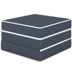 Puff Cama Solteiro Multiuso 3 Em 1 Azul 60x60x36 Plumatex