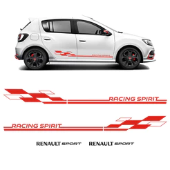 Faixa Sandero Racing Spirit Adesivo Renault Sport Preto Kit