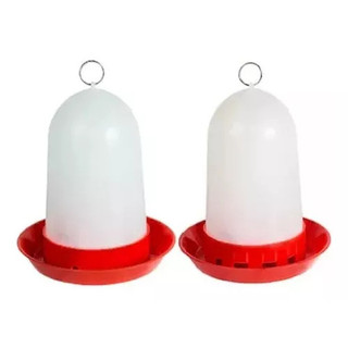 Kit: 1 Comedouro + 1 Bebedouro Aves Frango Codorna Pintinho 750ml Galo Galinheiro - Base cor: Preto