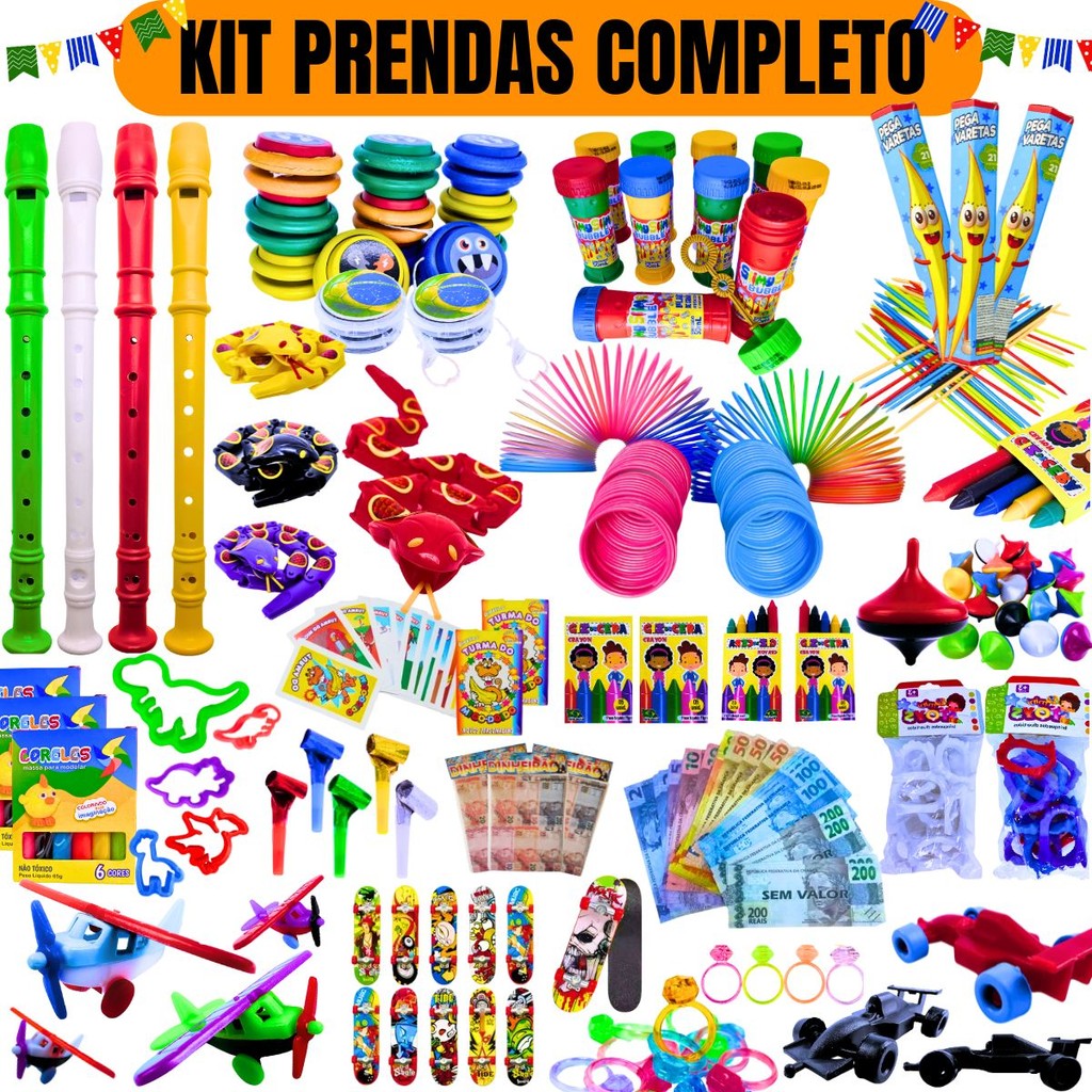 Kit Prenda Festa Junina Brinquedos Doação Brinde Criança Igreja Bingo Pescaria Brinquedinho