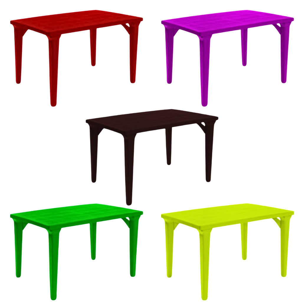 Mesa Retangular Desmontável Plástica 120x80x74cm Jatobá Multiuso Reforçada Área Lazer Pés Desmontáveis Parafusados