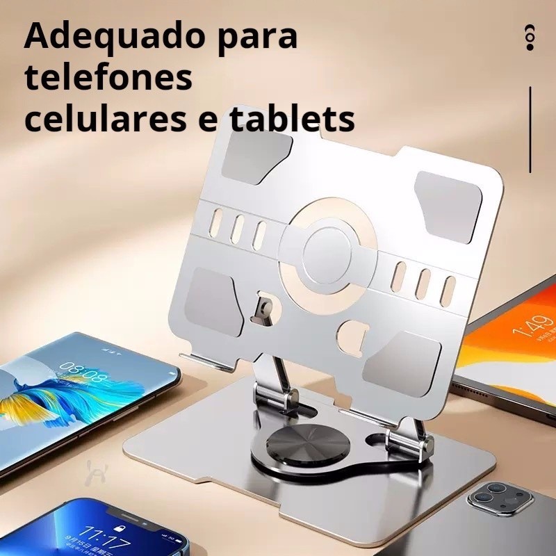 360º Suporte Tablet e Celular Rotativo de Aço carbono Resistente Elegante e Totalmente Aju...