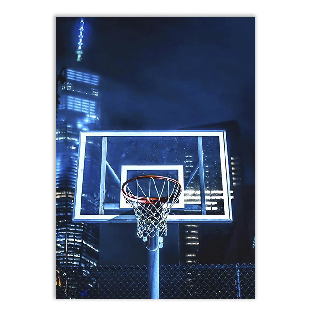 Placa Decorativa Basquete De Rua Cesta Quadra A Noite Decoração Quarto Sala