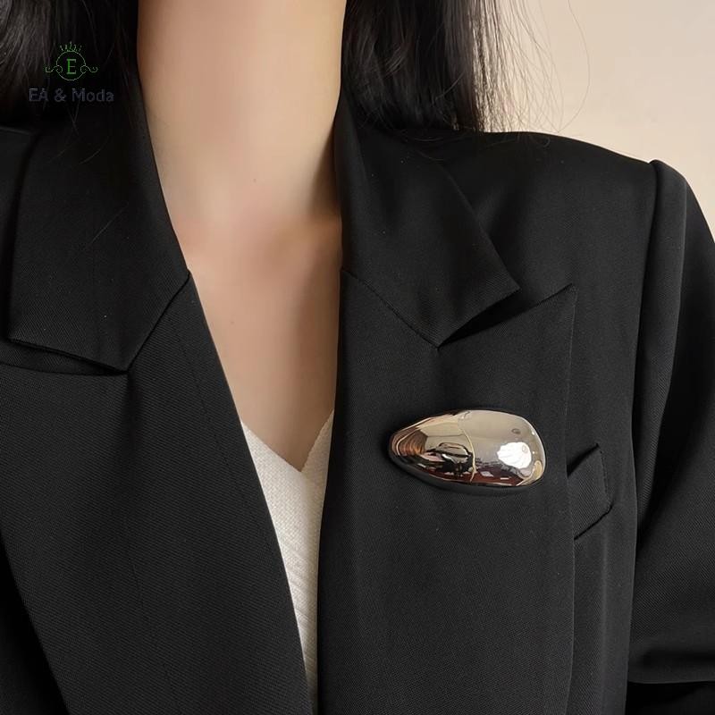 EA & Moda Geométrica Metal Brilhante Casca De Ovo Broche Para Mulheres Único Requintado Terno Corsage Pinos Festa Jóias