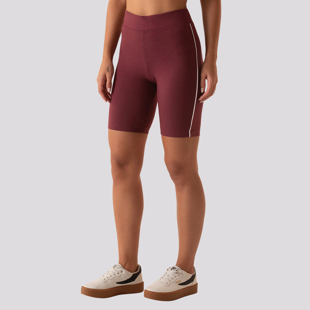 Shorts Fila Mid Life Core Feminino Vinho em Oferta na Shopee