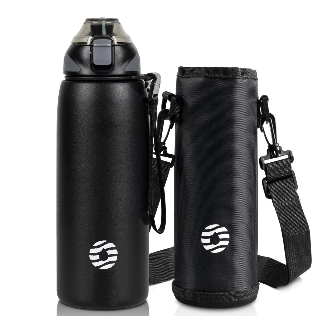 FJbottle Water Bottle 0.8L Vacuum Insulated One-Touch Sports Bottle 0.8 Liters Heat Preservation and Cold Retention Compatible with Sports Drinks Wide Mouth Easy to Clean Stainless Steel Bottle with Insulated Cover and Cleaning Sponge Included Stylish for