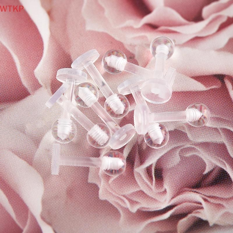 Feeling 316L 10 Pçs Acrílico Transparente Lábio Parafuso Prisioneiro Piercing Anel Orelha Cartilagem Brinco Barra Tragus em Oferta na Shopee