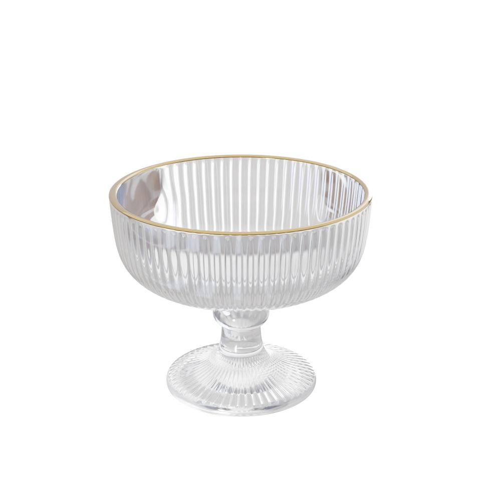 2 Taças Wolff Lines de Vidro para Sobremesa com Fio de Ouro em Oferta na Shopee