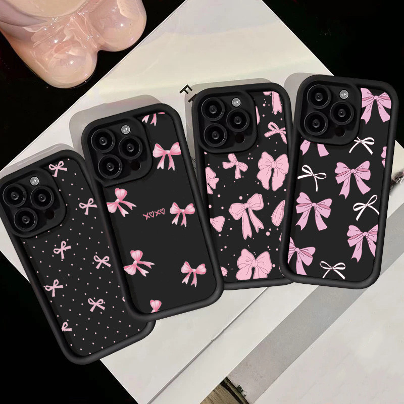 Bonito Rosa Arco Caso Para Samsung A15 A16 A35 A55 A54 A14 A06 A25 A24 A05 A23 A33 A53 A52 A51 Fosco Silicone Capa