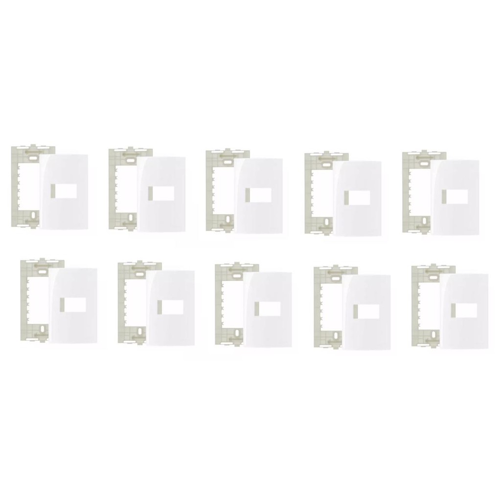 Placa 4 x 2 Branca 1 Posto Linha Sleek Margirius 10 unid