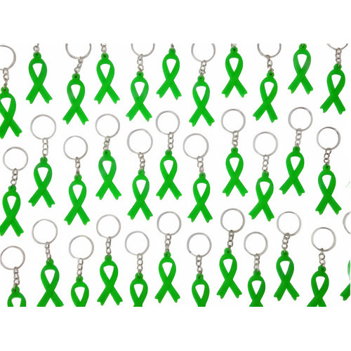 Concientização  Doação De Órgãos Laço Verde 10un Chaveiro 