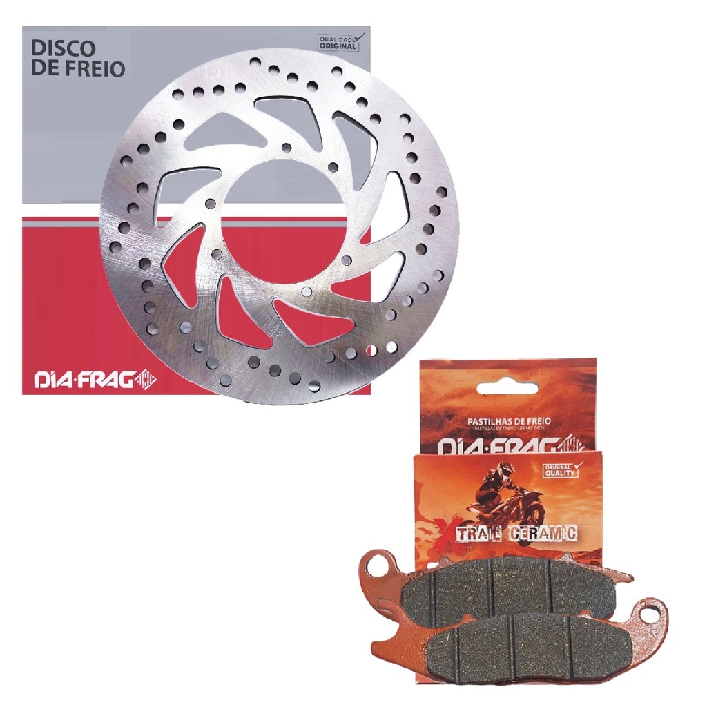 Disco de Freio Dianteiro Lander 250 2016-2026 / Crosser 150 Abs 2019-2026 + Pastilhas Cerâmica em Oferta na Shopee