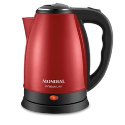 Chaleira Elétrica Mondial Pratic Inox Vermelho/Inox 220V