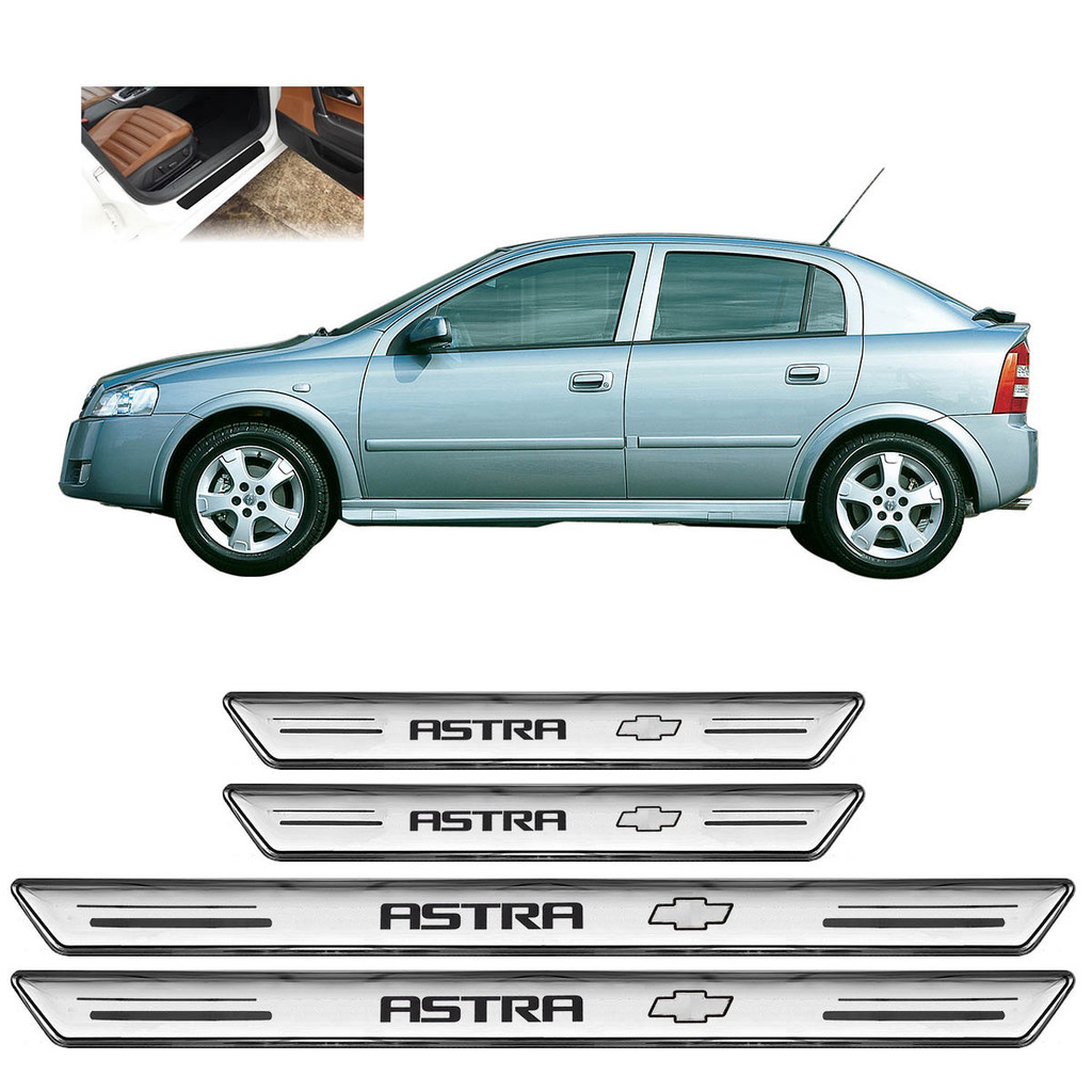 Soleira Premium GM Astra 1995 a 2012 4 Peças Prata sp076