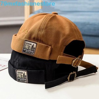 MXFASHIONESB Chapéu Sem Aba Unissex , Cúpula De Algodão Masculina E Feminina , Boné Gorras Melão Docker De Cor Sólida