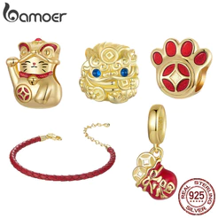 Bamoer 925 Prata Esterlina Charme Primavera Festival Fortuna Contas Pingente Presentes Acessórios Série DIY Para Pulseir