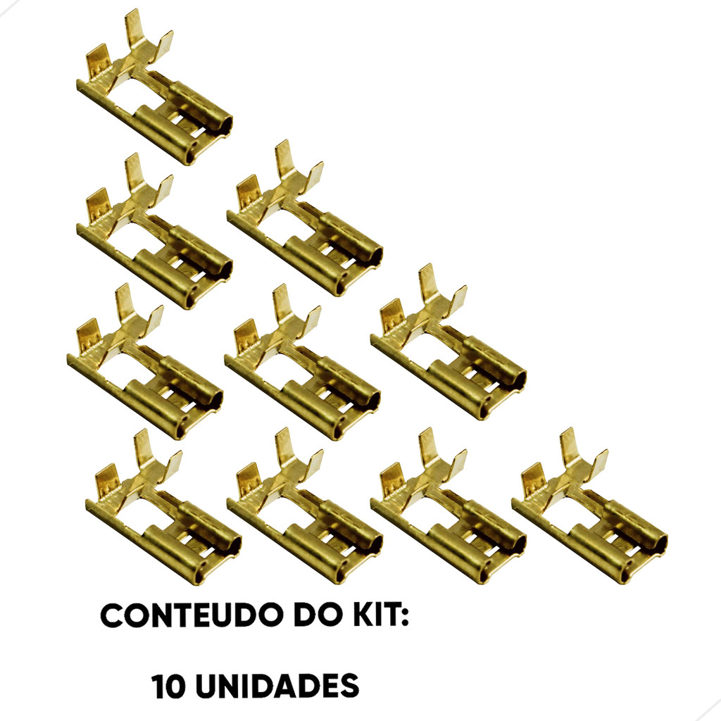 Kit Terminal Bandeira 4.8 - Sem Trava - 10 Unidades (kt10ete7016) 71614 em Oferta na Shopee