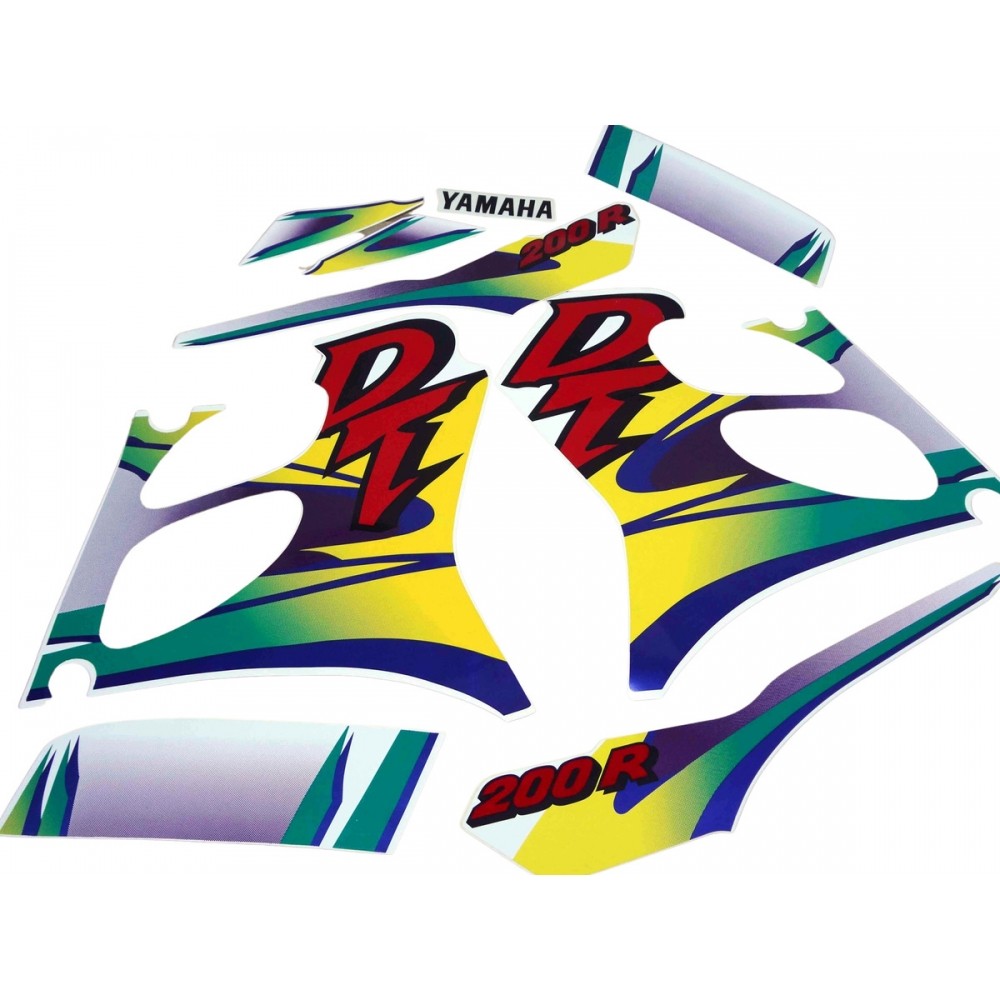 Kit Adesivos Faixas Moto Yamaha Dt 200 R 1999 Branca Jogo Adesivo