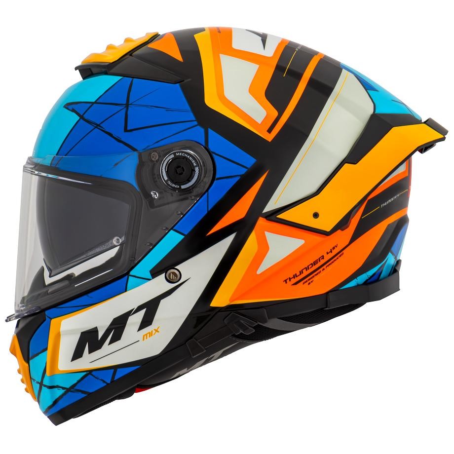 Capacete Masculino MT Thunder 4 Mix Laranja Esportivo Moto