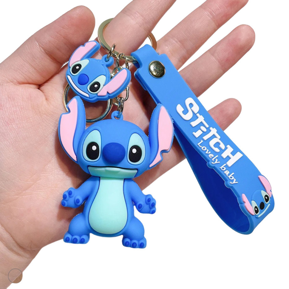 Chaveiro Stitch Fofo Chaveiro 3D Grande Emborrachado Brinquedo Colecionável Bolsas Mochilas Fofo