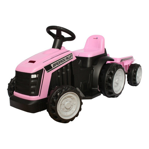 Trator Elétrico Bateria Recarregável 6V Infantil Rosa Com Carretinha - Tratorzinho Eletrico - Mini Veículo em Oferta na Shopee