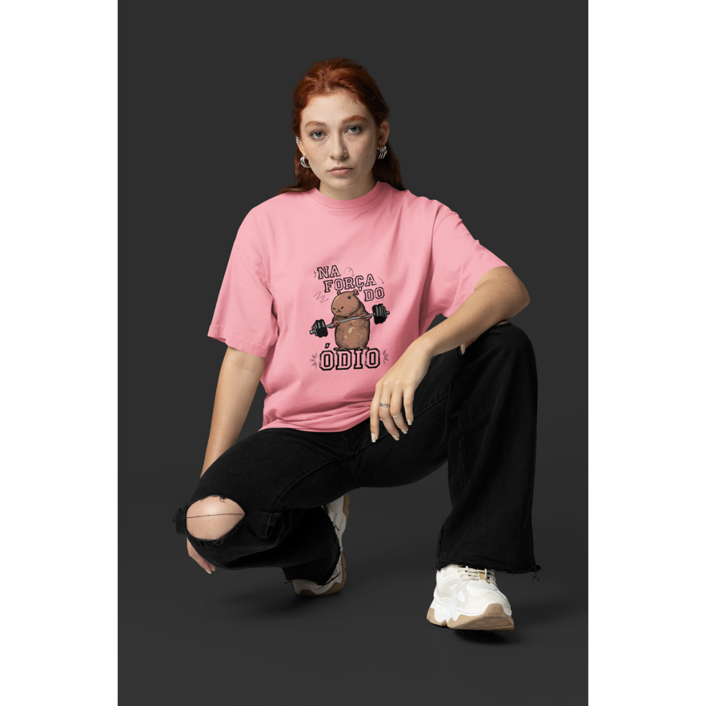 Camisa Feminina Masculina Estampada Capivara Fitness Casual básica