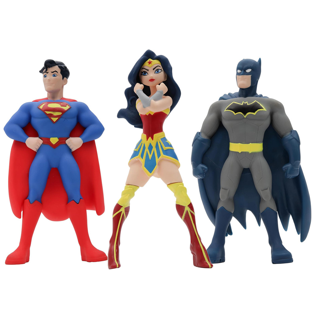 Boneco Batman Super Homem Mulher Maravilha 25cm Vinil Liga Da Justiça Original DC Comics Super Herói