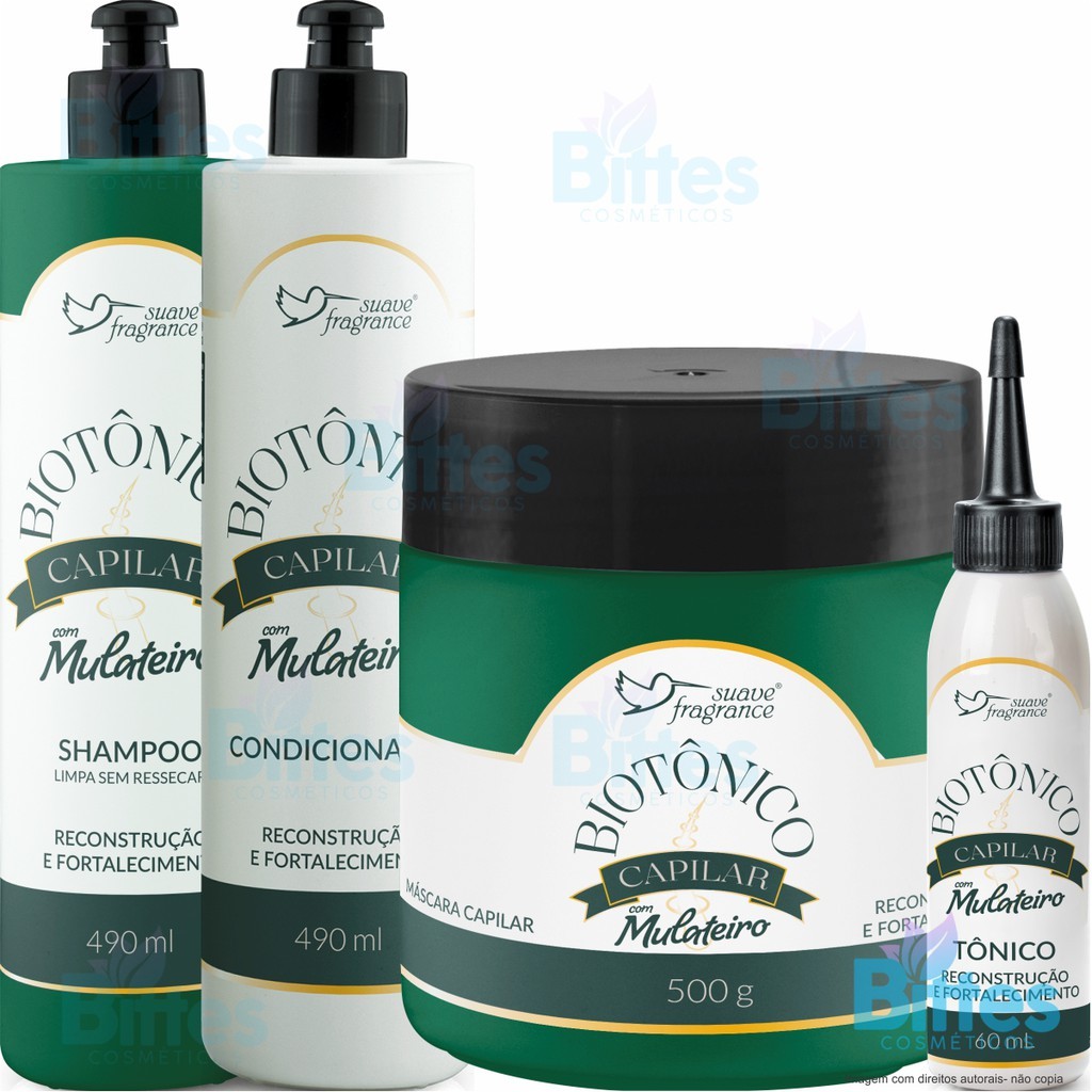 Kit Biotônico Suave Fragrance Cosméticos Fortelecimento e Hidratação dos Fios