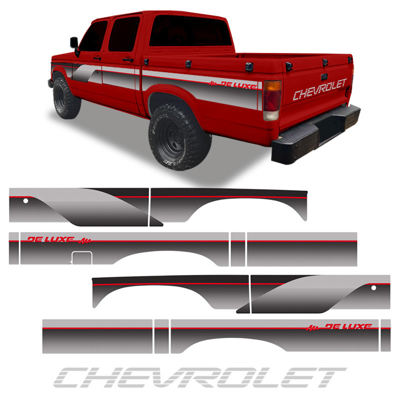 Faixa D20 Deluxe 1993 94 Vermelho + Adesivo Chevrolet Cinza em Oferta na Shopee