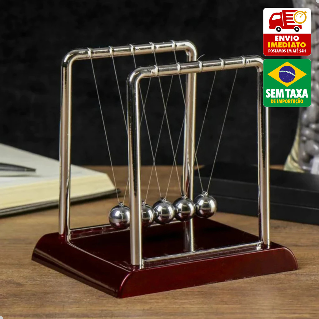 Pêndulo De Newton Decorativo Enfeite Mesa De Escritório Balance Balls GRANDE em Oferta na Shopee