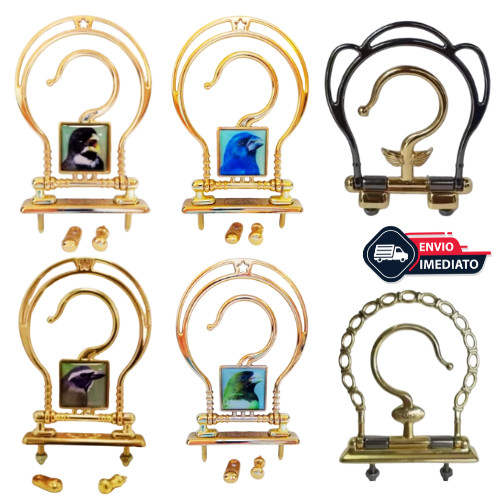 Gancho ASA GRAFITE e DOURADO Super Luxo Premium Gaiola Trinca Ferro Coleiro