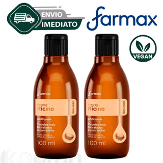 Kit C/2 Óleo de Ricino 100% Puro Capilar Farmax 100ml Vegetal Tônic Crescimento Queda Envio Imediato em Oferta na Shopee